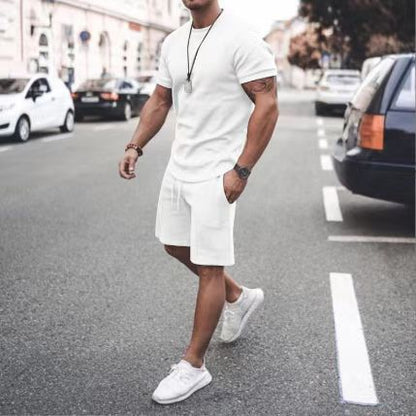 Fashion Personality Men's Casual Printed T-shirt Suit