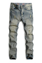 Ripped Jeans Men's Straight Slim Fit