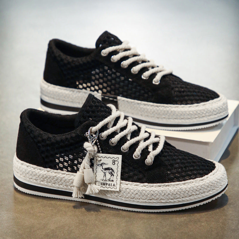 New Large Hole Mesh Summer Breathable Lightweight And Thin Type Mesh Surface Mesh Shoes Men