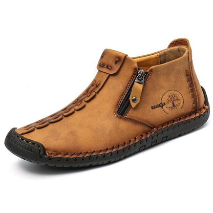 Men's Fleece-lined Cotton-padded Shoes Plus Size Zipper Dr Martens Boots Outdoor