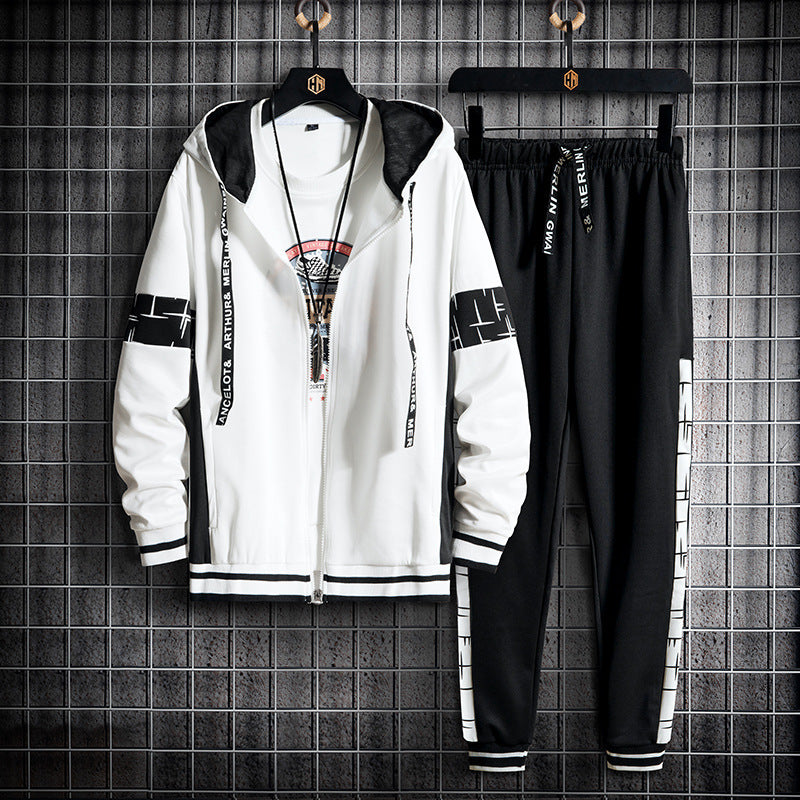 Men's Fashion Personality Hooded Casual Suit
