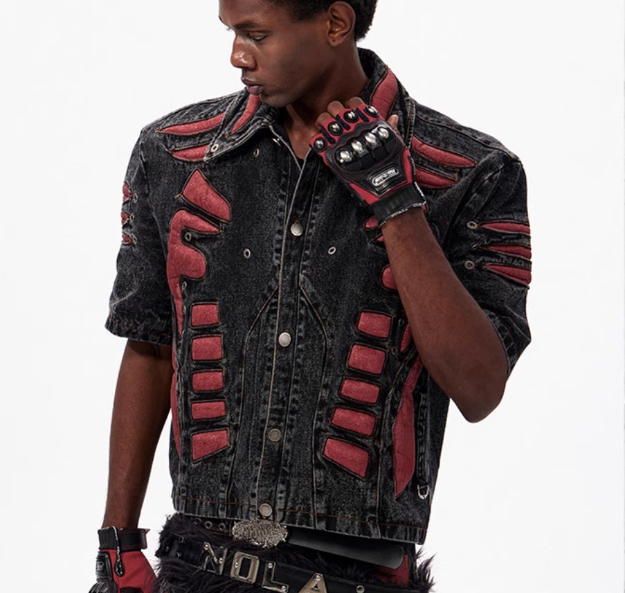 Stereo Patchwork Denim Jacket