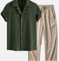 Loose Short Sleeve Shirt Trousers Suit Men
