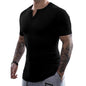 Fashion Men's Sunken Stripe Casual T-shirt Top