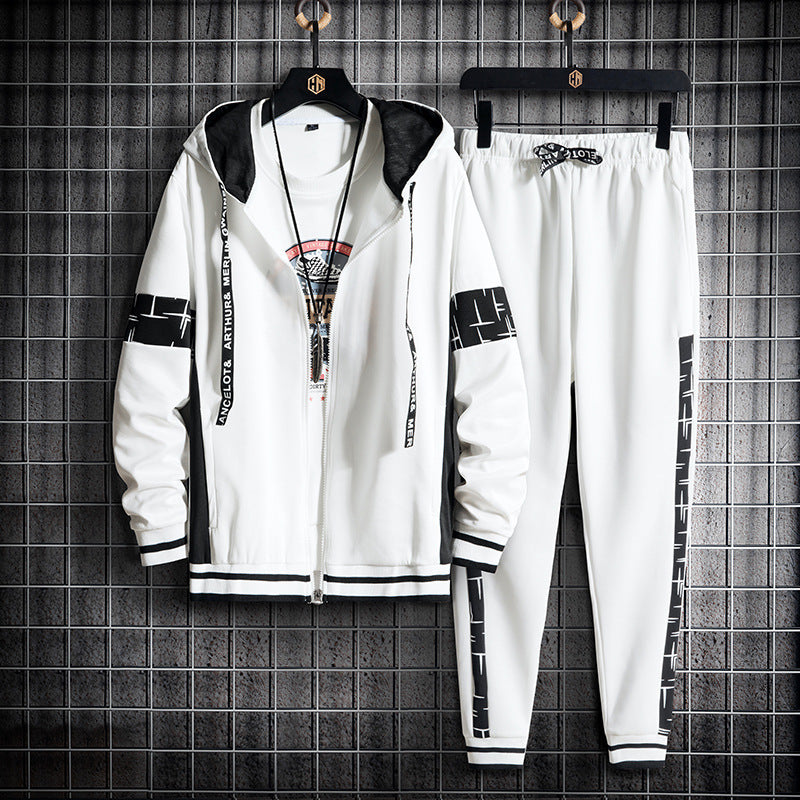 Men's Fashion Personality Hooded Casual Suit