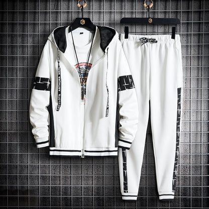 Men's Fashion Personality Hooded Casual Suit