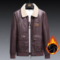 Slim Fit Handsome Workwear Motorcycle Jacket Men's Leather Coat