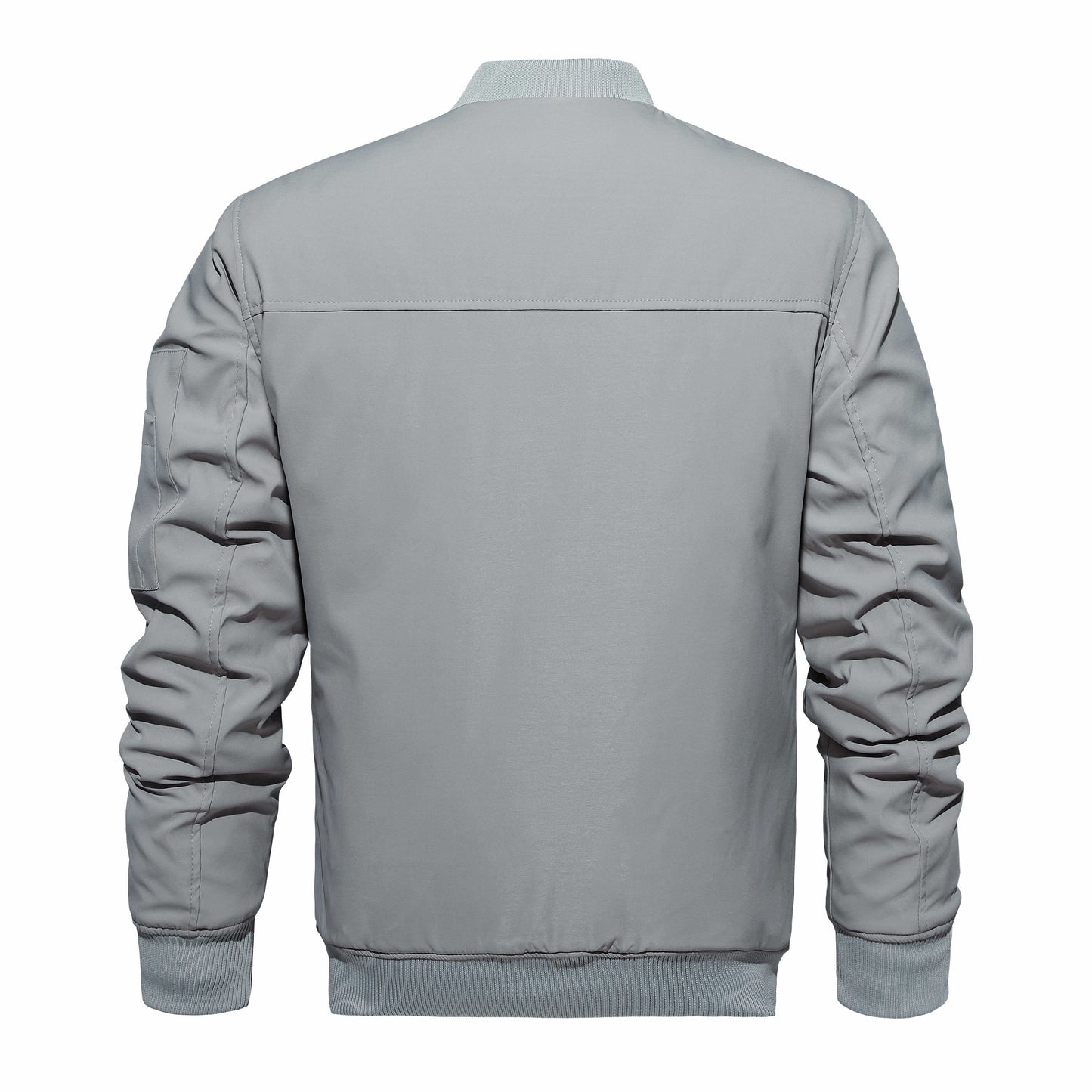 Men's Winter Bomber Jacket, Baseball Jacket Outwear, Thickened Warm Flight Jacket With Ribbed Cuffs, Windproof Casual Coat