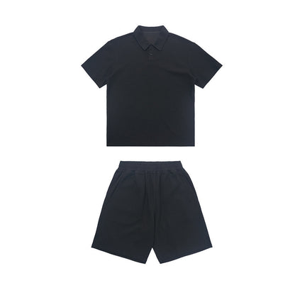Light Luxury Waffle Sweat-absorbent Quick-drying POLO Short Sleeve Shorts Suit