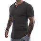 Fashion Men's Sunken Stripe Casual T-shirt Top