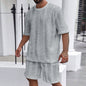 Men's Wheat Grain Tassel Type Comfortable 2-piece Set Knitting Suit