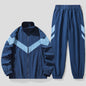 Cardigan Stand-up Collar Breathable Mesh Taslon Coat For Men Exercise Casual Pants Suit