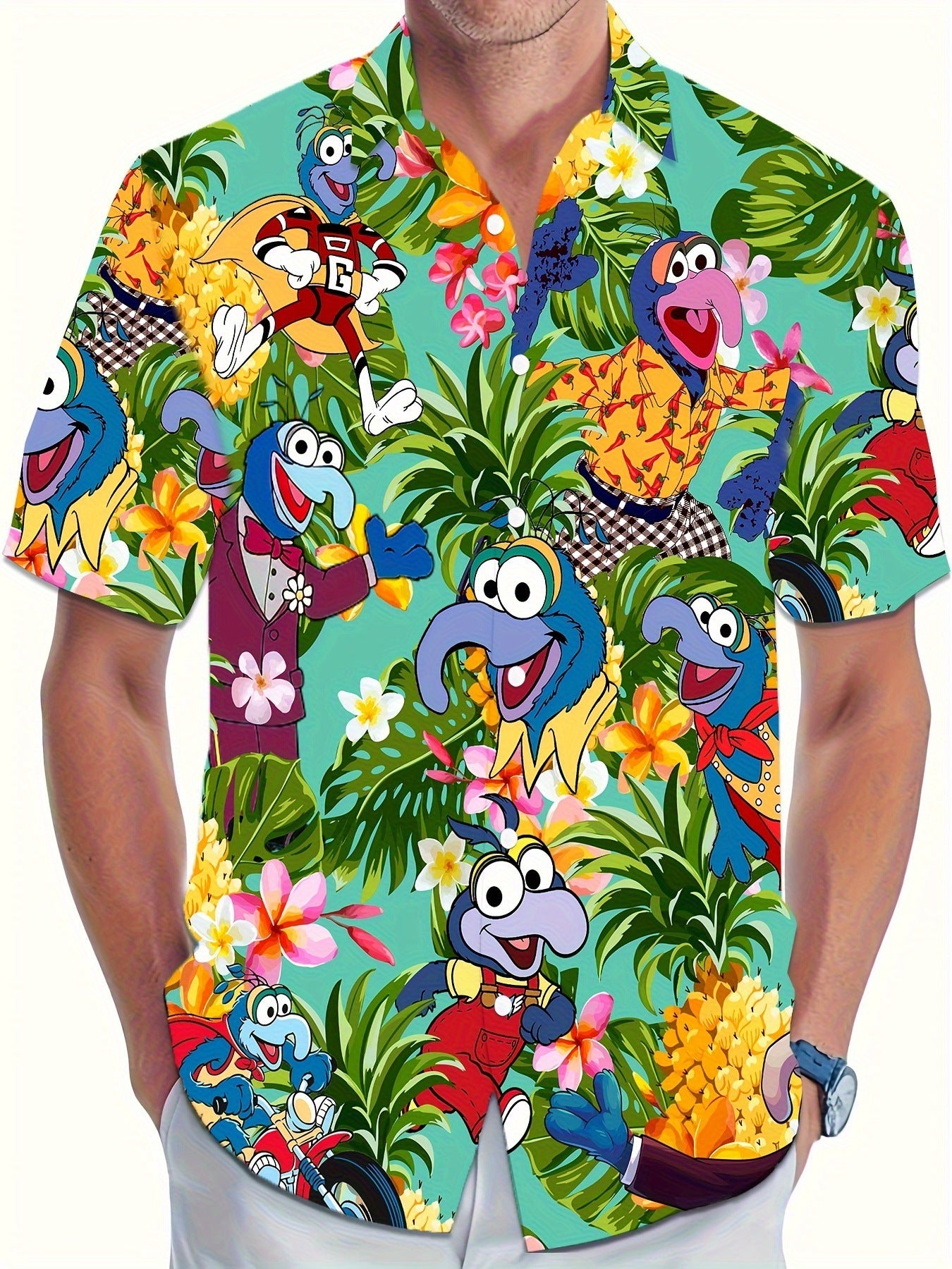3D Printing Fashion New Flower Men's Short Sleeve Shirt