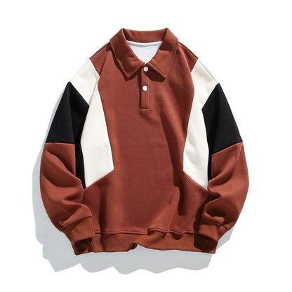 Trendy Loose Pure Color Cotton Lapel Sweater