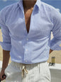 Fashion Striped Cardigan Lapel Long Sleeve Shirt