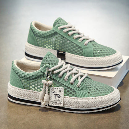 New Large Hole Mesh Summer Breathable Lightweight And Thin Type Mesh Surface Mesh Shoes Men