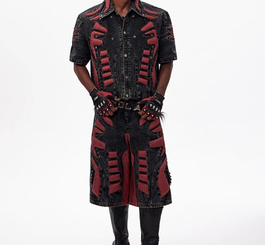 Stereo Patchwork Denim Jacket