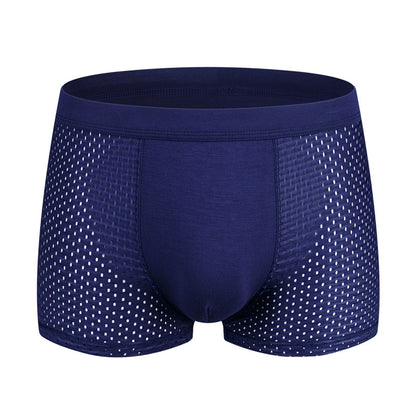 Men's Boxer Plus Size Ice Silk See Through Breathable Mesh Thin Boxer Shorts