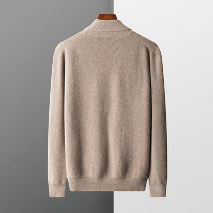 Pure Wool Men's Business Casual Middle-aged Loose Button Coat