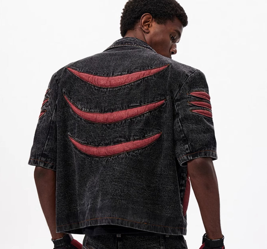 Stereo Patchwork Denim Jacket