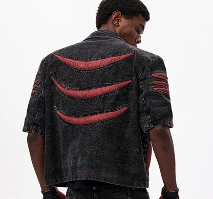 Stereo Patchwork Denim Jacket