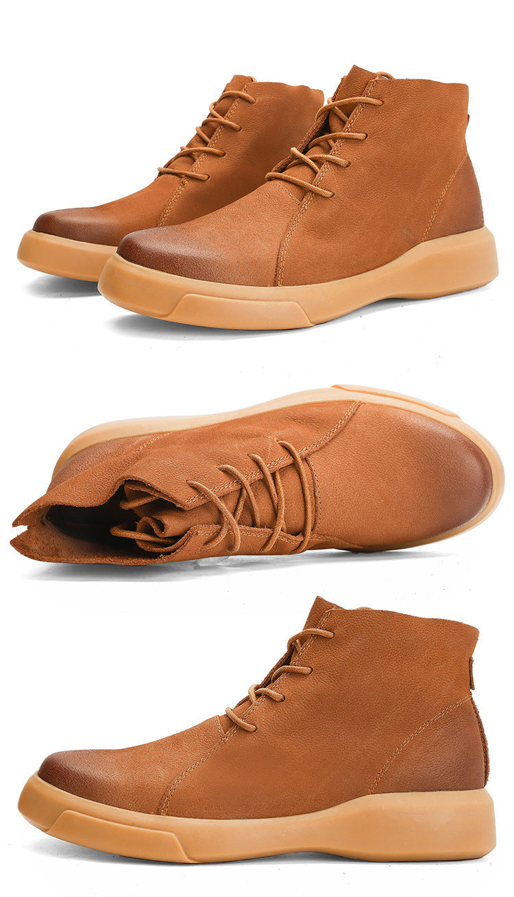 Large Size Flat Men's Tooling Boots