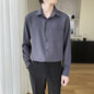 Shirt Men's Wine Red Long Sleeve Slim Fit Business