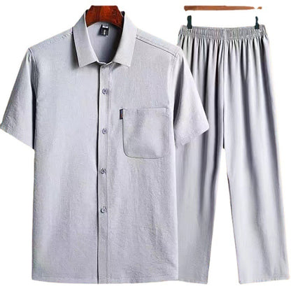 Loose ICE Cotton Two-piece Pocket Shirt