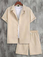 Short Sleeve Cuban Collar Men's Sport Suit