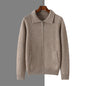 Lapel Thickened Zipper Cashmere Sweater Coat