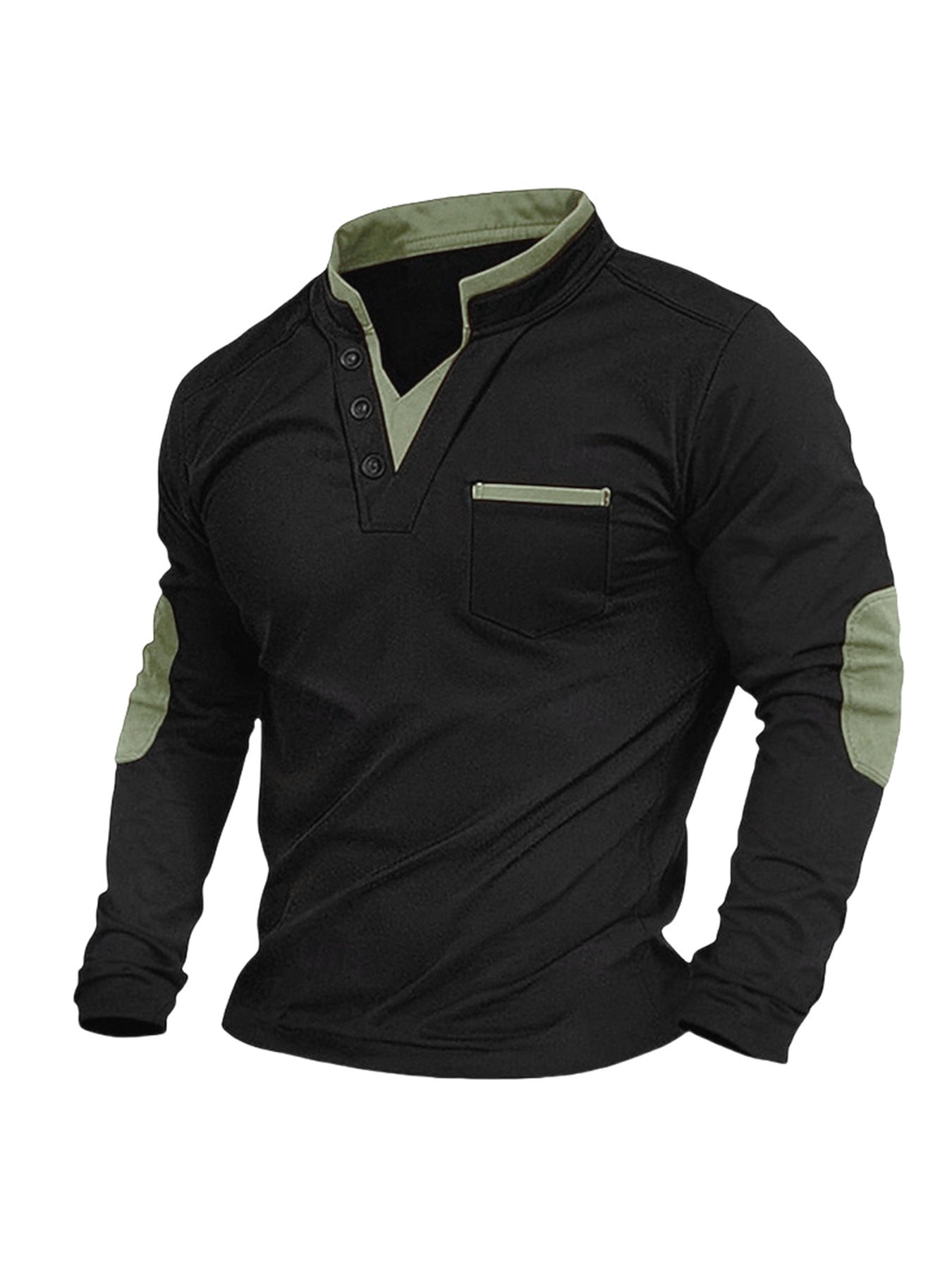 Stand Collar Long-sleeved Sweater Men's Stitching Men's
