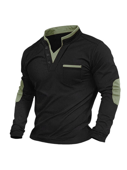 Stand Collar Long-sleeved Sweater Men's Stitching Men's