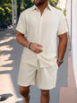 Shirt Casual Loose Short Sleeves Trousers Beach Suit