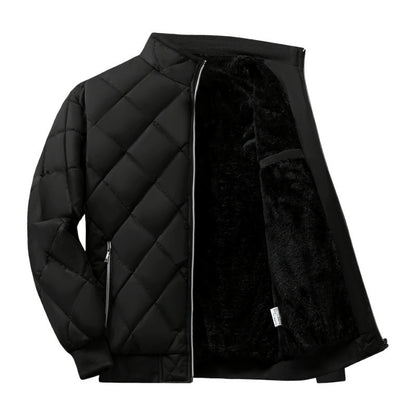 Stand Collar Men's Dad Trendy Warm-keeping Cotton Cotton-padded Jacket Bread Coat