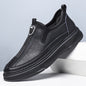Solid Color Casual Round Toe Leather Shoes For Men