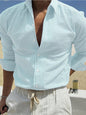 Fashion Striped Cardigan Lapel Long Sleeve Shirt