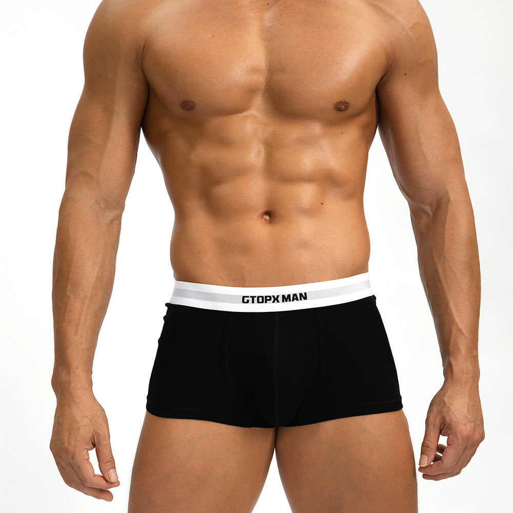 Men's U-convex Single Layer Sweat-absorbent Student Sports Underwear