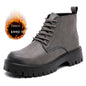 Thick Bottom 6 Holes British Style Warm High-top Leather Boots