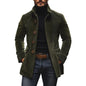 Pocket Button Solid Color Men's Stand Collar Blazer
