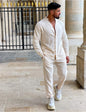 European And American Sports Suit Men's Long Linen Sleeves Fashion Work Clothes Trousers