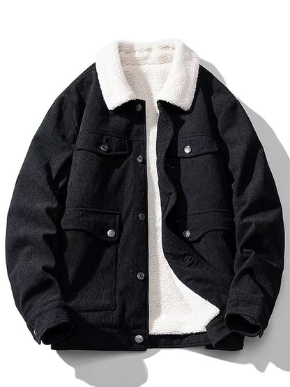 Fleece-lined Thick Fashion Sheep Corduroy Coat