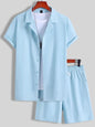 Short Sleeve Cuban Collar Men's Sport Suit