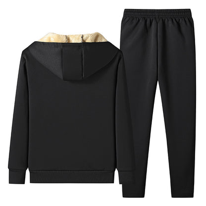 Men's Fashion Big Size Hooded Sweater Two-piece Set