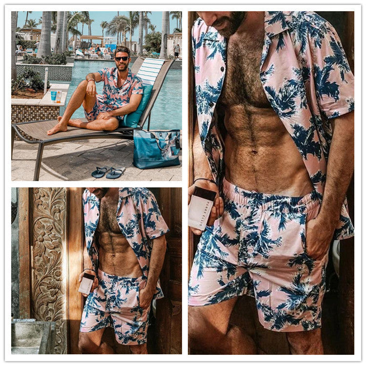 New Men's Hawaiian Style Top Shorts