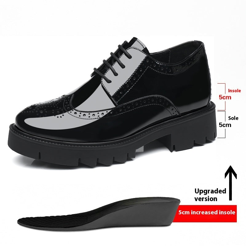 Casual Leather Shoes Men's British Style Carving Brogue