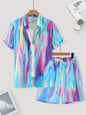 Trendy Wild Printed Men's Simplicity Short Sleeve Shirt Outfit