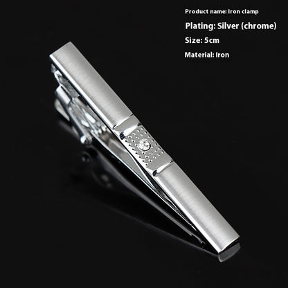 Men's Formal Wear Business Silver Simple Fashion Short Tie Clip