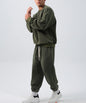 Sports Suit Men's Loose Long Sleeve Crew Neck Coat Padded Fleece Trousers Double-sided Shake
