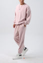 Sports Suit Men's Loose Long Sleeve Crew Neck Coat Padded Fleece Trousers Double-sided Shake