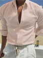 Fashion Striped Cardigan Lapel Long Sleeve Shirt
